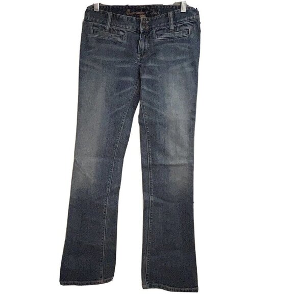 Abercrombie & Fitch Vintage Distressed Denim Bootcut Jeans 2 Stretch Pockets - Picture 2 of 7